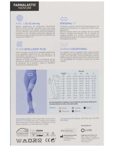 Farmalastic Novum Intelligent Plus Panty Compresión Normal Antracita Talla 2, 1 Ud