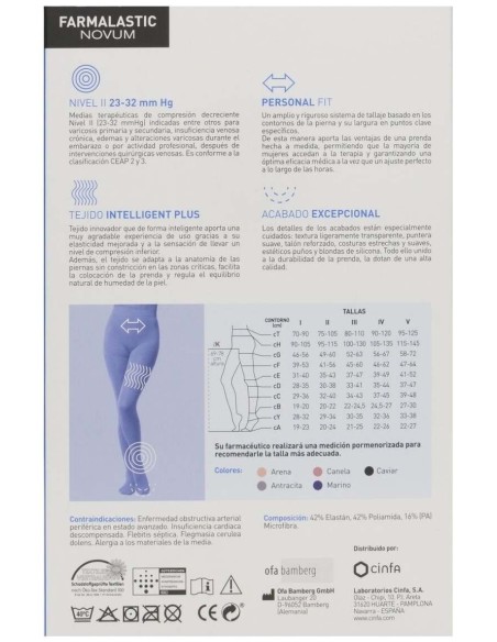 Farmalastic Novum Intelligent Plus Panty Compresión Normal Antracita Talla 2, 1 Ud