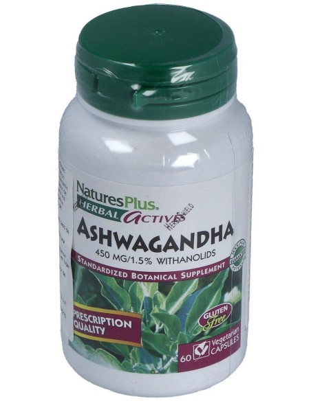 Ashwaganda Raiz 450Mg. 60Cap. Herbal Actives