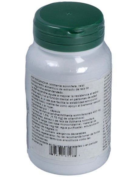 Ashwaganda Raiz 450Mg. 60Cap. Herbal Actives