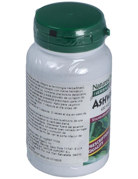 Ashwaganda Raiz 450Mg. 60Cap. Herbal Actives