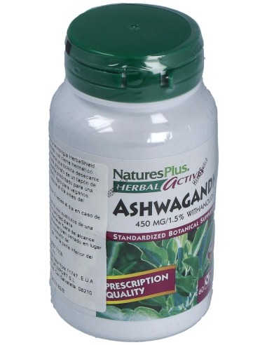 Ashwaganda Raiz 450Mg. 60Cap. Herbal Actives