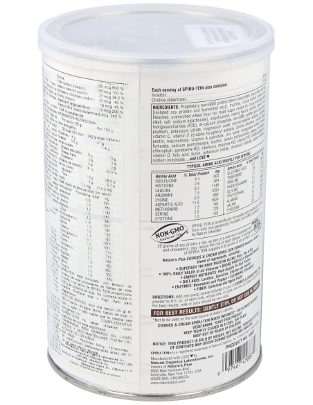 Nature'S Plus Spiru Tein Cookies Y Cream 525G