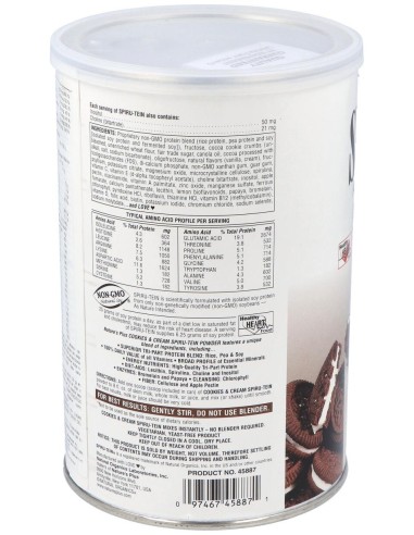 Nature'S Plus Spiru Tein Cookies Y Cream 525G