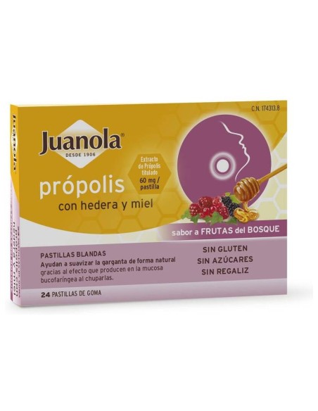 Juanola Pastillas Própolis + Hedera Con Miel Sabor Frutos Del Bosque, 24 Uds
