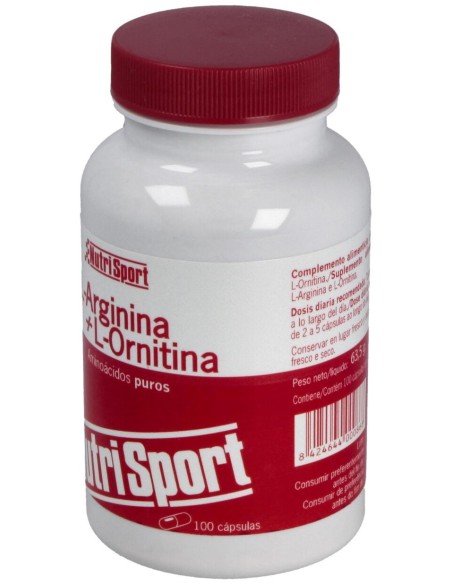 Nutrisport L-Arginina + L-Ornitina 100 Caps 500Mg