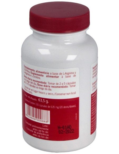 Nutrisport L-Arginina + L-Ornitina 100 Caps 500Mg