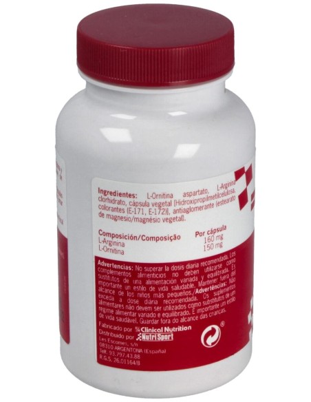 Nutrisport L-Arginina + L-Ornitina 100 Caps 500Mg
