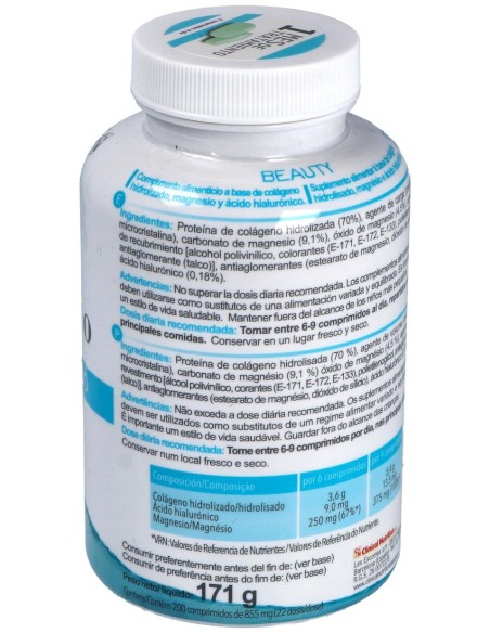 Clinical Nutrition Beauty Col Geno Y Magnesio Y Acido Hialur¢Nico 200 Comprimidos