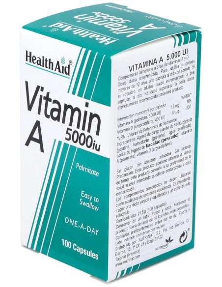 Vit A 5000Ui Con Vit D 400Ui 100Cap. Health Aid