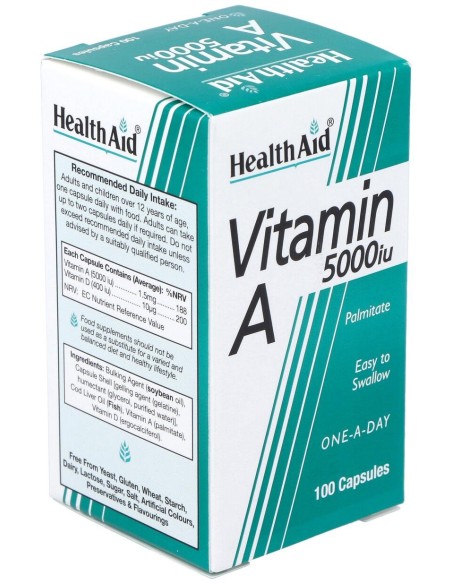 Vit A 5000Ui Con Vit D 400Ui 100Cap. Health Aid