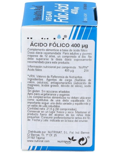 Acido Folico 90Comp. Health Aid