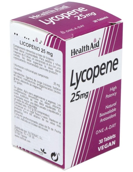Licopeno 25Mg. 30Comp. Health Aid