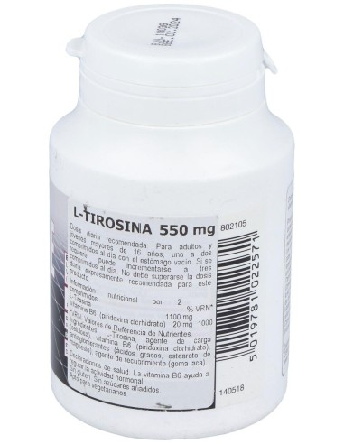 Healthaid L-Tirosina 550Mg 60 Tabletas