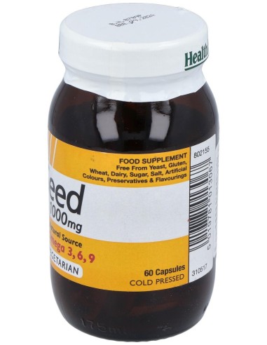 Aceite De Linaza Flaxseed Oil 60Cap. Health Aid