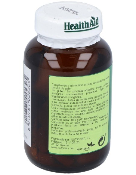 Uña De Gato Corteza Interna 60Comp. Health Aid