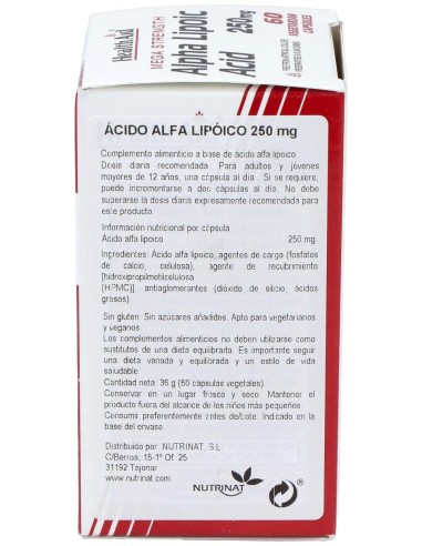 Acido Alphalipoico 60Cap. Health Aid