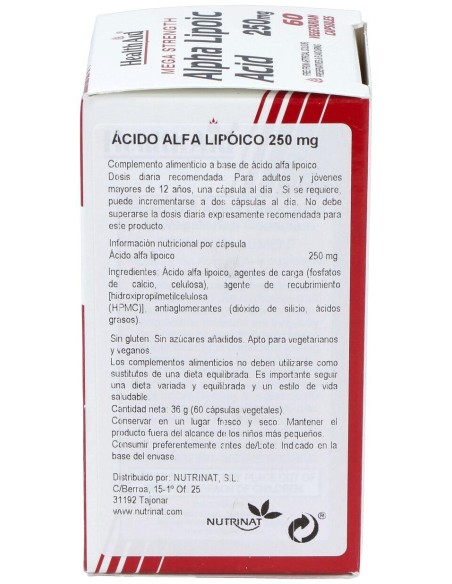 Acido Alphalipoico 60Cap. Health Aid