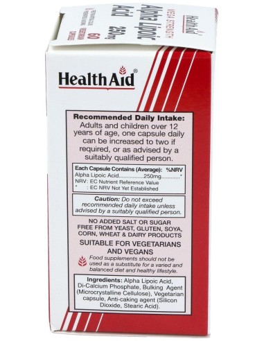 Acido Alphalipoico 60Cap. Health Aid