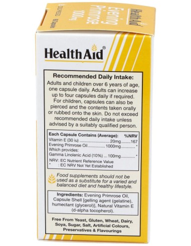 Aceite De Onagra 1.000Mg. 60Cap. Health Aid