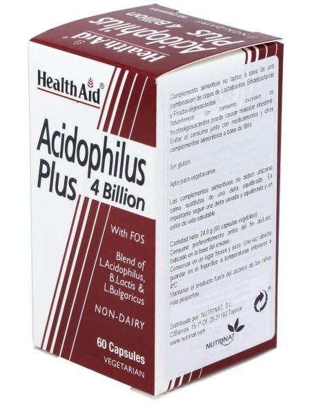 Acidophilus Plus 4 Billion 60Cap. Health Aid