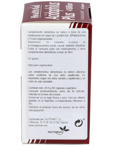 Acidophilus Plus 4 Billion 60Cap. Health Aid