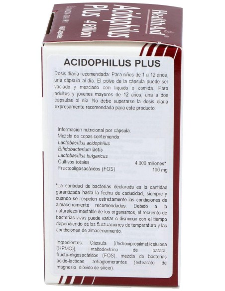 Acidophilus Plus 4 Billion 60Cap. Health Aid