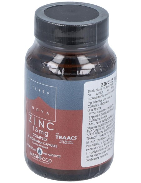 Terranova Zinc 15 Mg Complex 50 Cápsulas