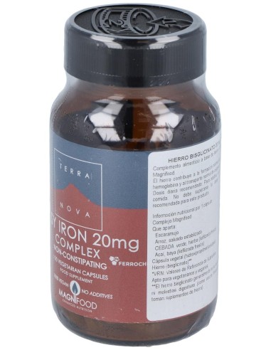 Terra Nova Hierro Bisciglinato 20Mg 100Caps