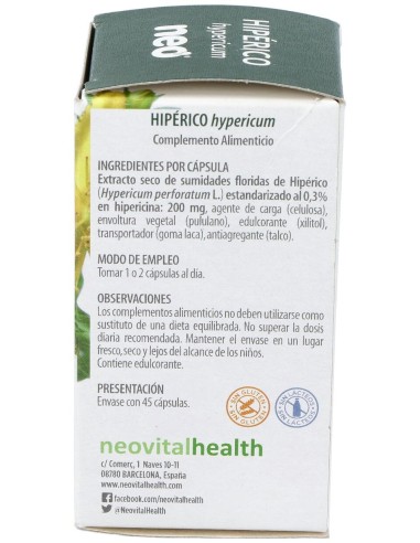 Hiperico Microgranulos Neo 45Cap.