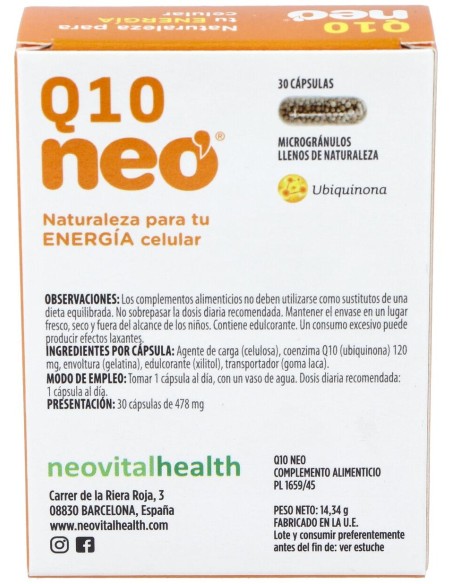 Neovital Coenzima Q10 30Cáps