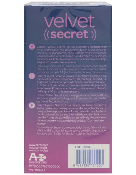 Control Velvet Secret Mini Estimulador, 1 Ud