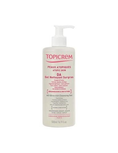 Topicrem Da Gel Limpiador Sobregraso, 500 Ml