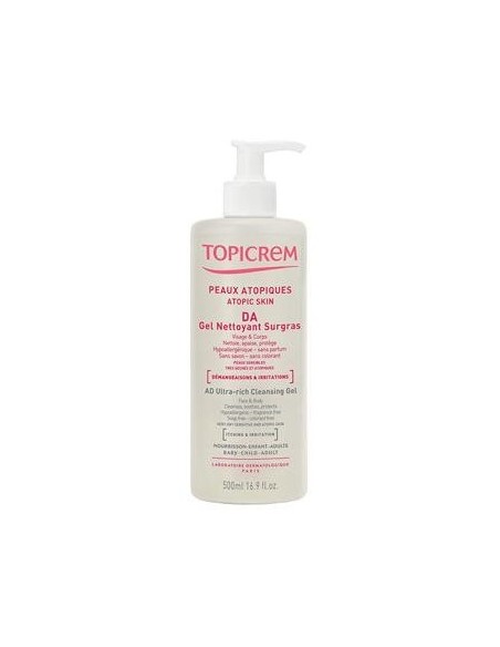 Topicrem Da Gel Limpiador Sobregraso, 500 Ml