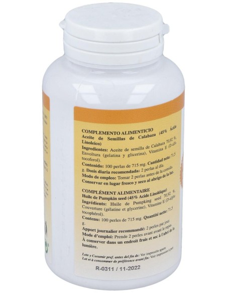 Plantapol Cucurpol Aceite Calabaza 100 Perlas