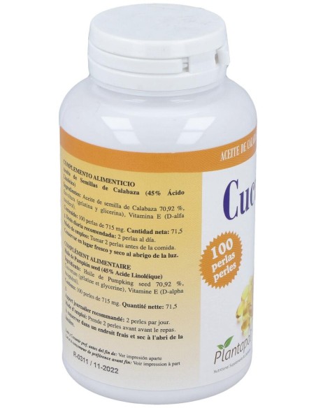 Plantapol Cucurpol Aceite Calabaza 100 Perlas