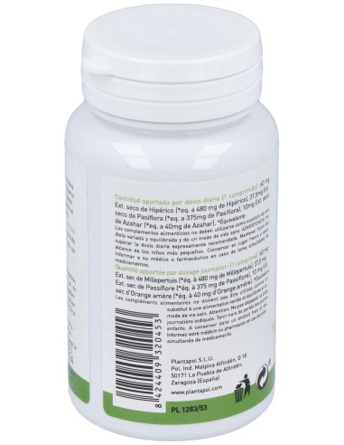 Plantapol Hiperico Pasiflora Azahar 100 Comprimidos
