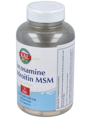 Kal Glucosamina/Condroitina/Msm 90 Comp
