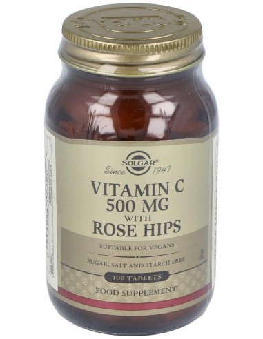 Vitamina C 500Mg Rose Hips 100Com