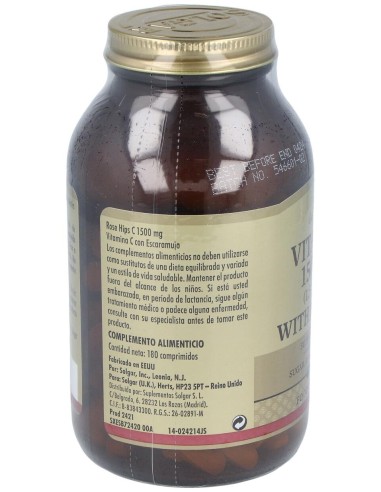 Vitamina C 1500Mg Rose Hips 180 Comp.