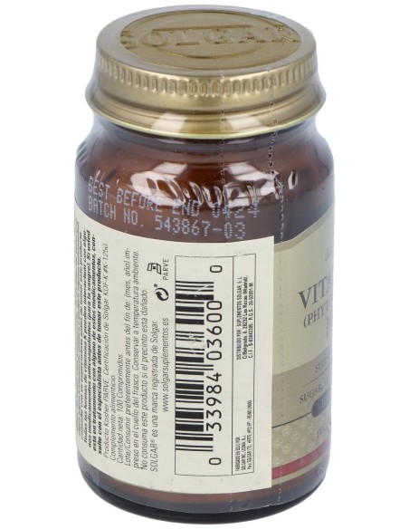 Vitamina K Natural 100Mcg. 100Comp.