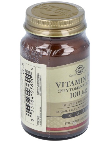 Vitamina K Natural 100Mcg. 100Comp.