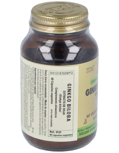 Solgar Ginkgo Biloba Extracto De Hoja 60Vcaps