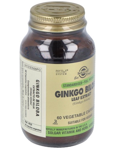 Solgar Ginkgo Biloba Extracto De Hoja 60Vcaps