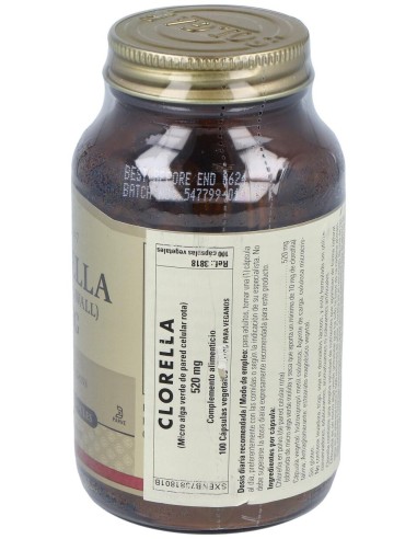 Solgar Clorela De Pared Celular Rota 520Mg 100Vcaps
