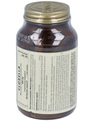 Solgar Clorela De Pared Celular Rota 520Mg 100Vcaps