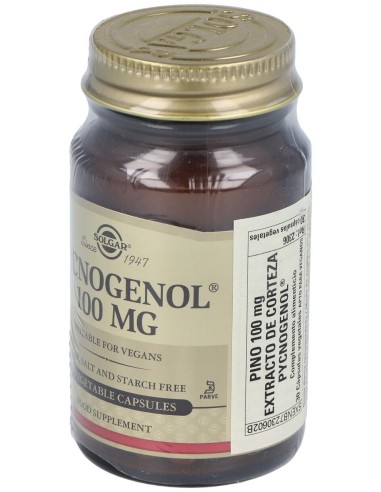 Solgar Pycnogenol 100Mg Extracto De Corteza De Pino 30Vcaps