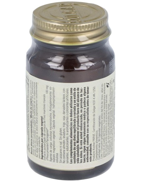 Solgar Pycnogenol 100Mg Extracto De Corteza De Pino 30Vcaps