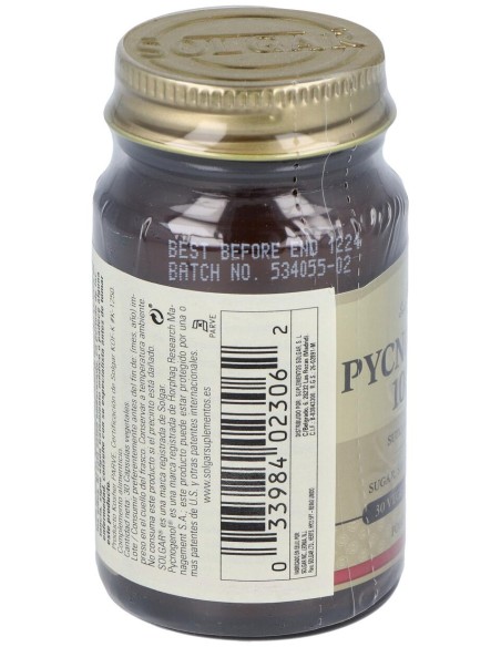 Solgar Pycnogenol 100Mg Extracto De Corteza De Pino 30Vcaps