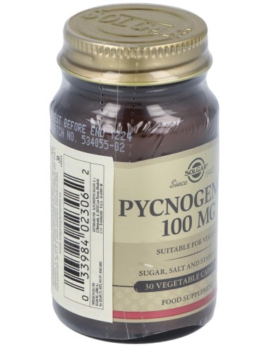 Solgar Pycnogenol 100Mg Extracto De Corteza De Pino 30Vcaps